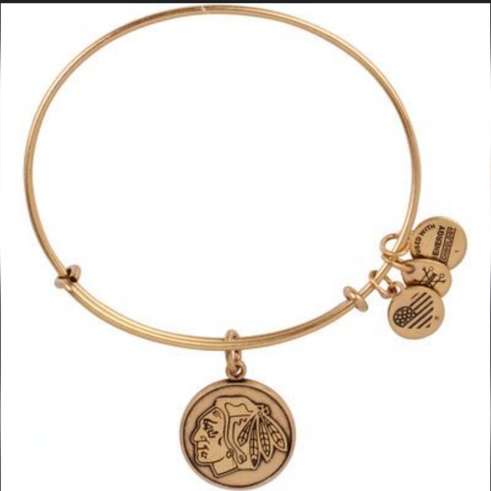 NWT Alex and Ani Gold Chicago Blackhawks Bracelet